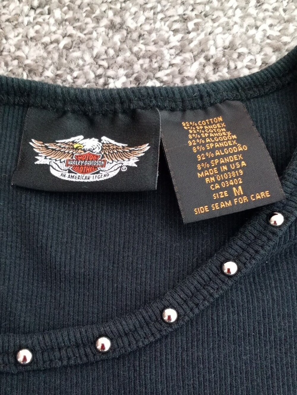 Harley-Davidson Girls' Black Studded Logo Tank Top - Picture 2 of 4